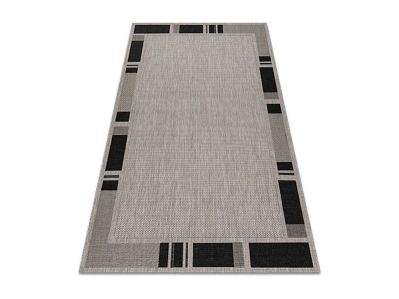 TAPIS EN CORDE SIZAL FLOORLUX 20195 argentin / NOIR 80x150 cm