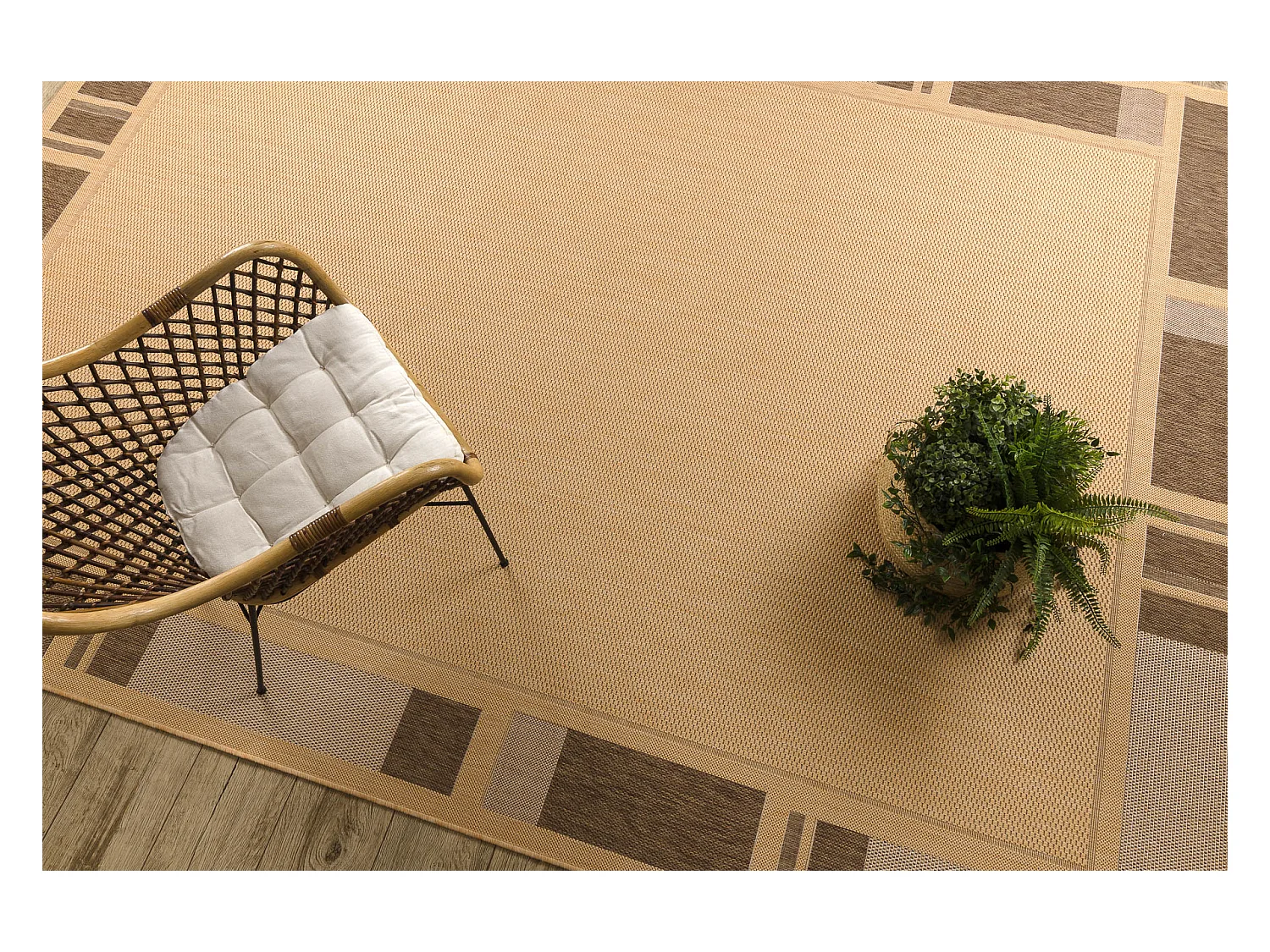 TAPIS EN CORDE SIZAL FLOORLUX 20195 mais / café 80x150 cm