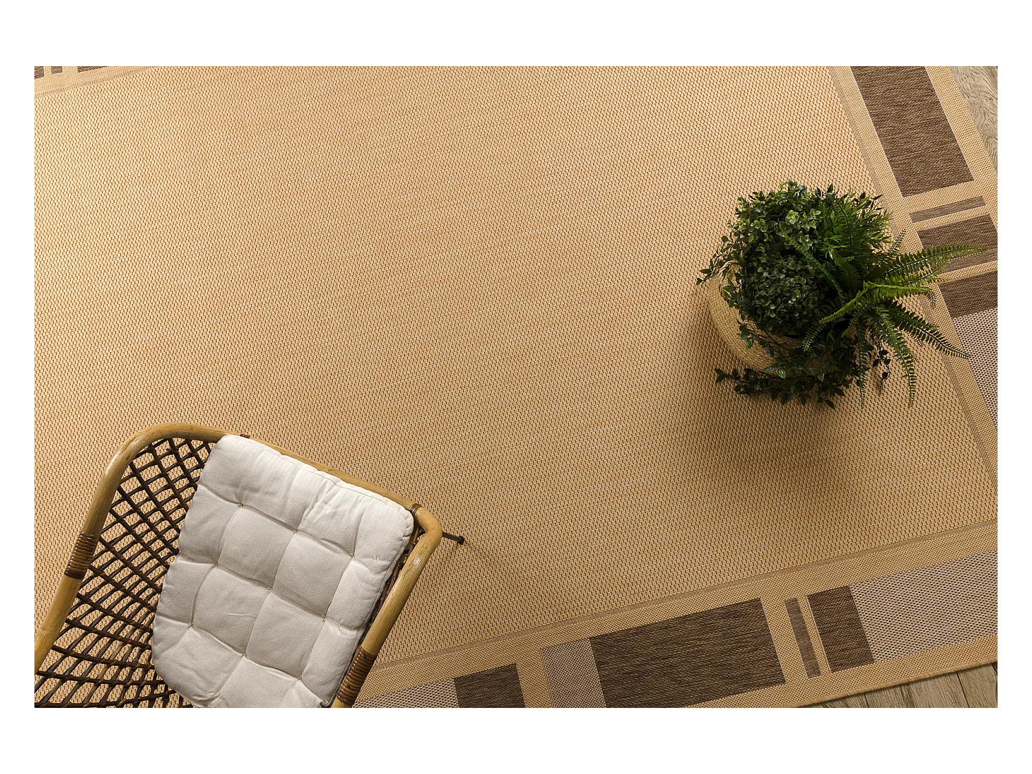 TAPIS EN CORDE SIZAL FLOORLUX 20195 mais / café 80x150 cm