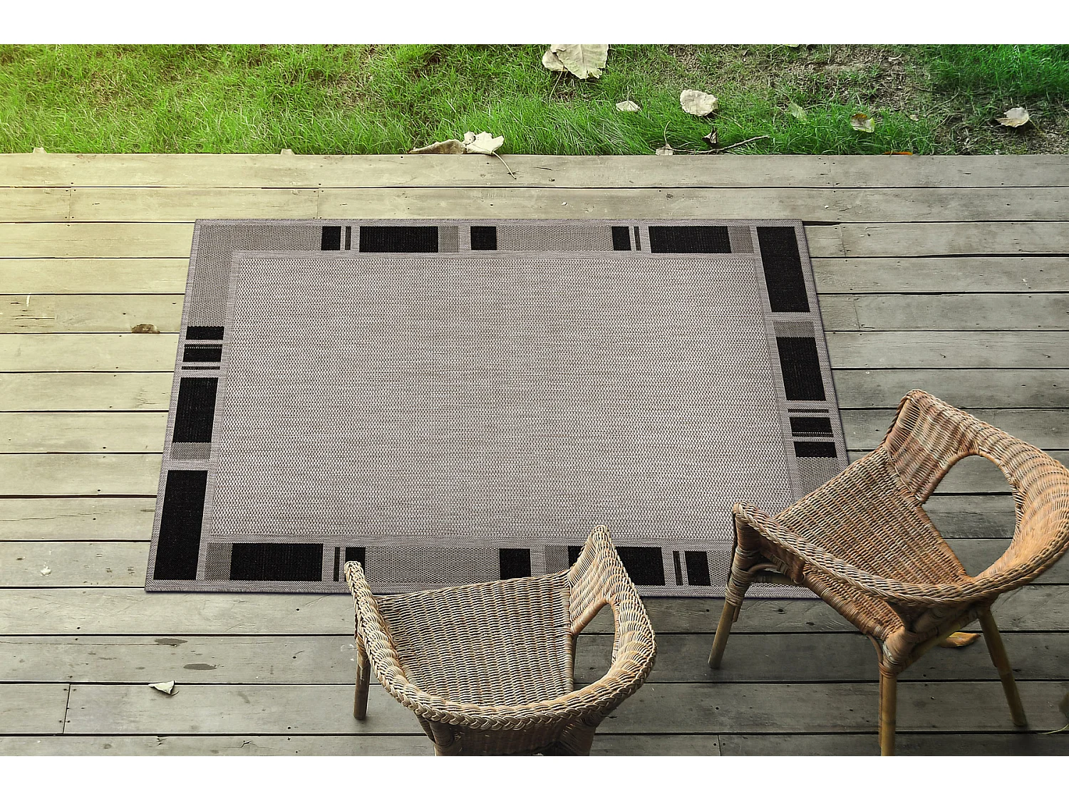 TEPPICH SIZAL FLOORLUX 20195 silber / schwarz 120x170 cm