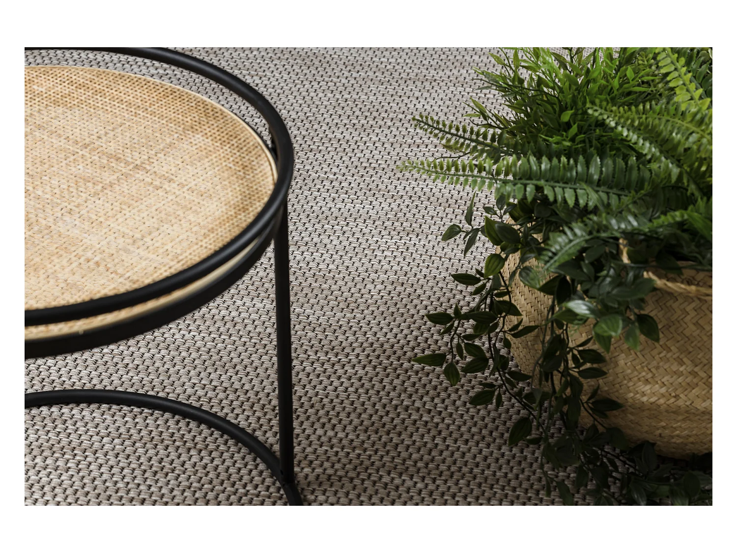 Sisal tapijt SISAL FLOORLUX 20195 zilver / Zwart 120x170 cm