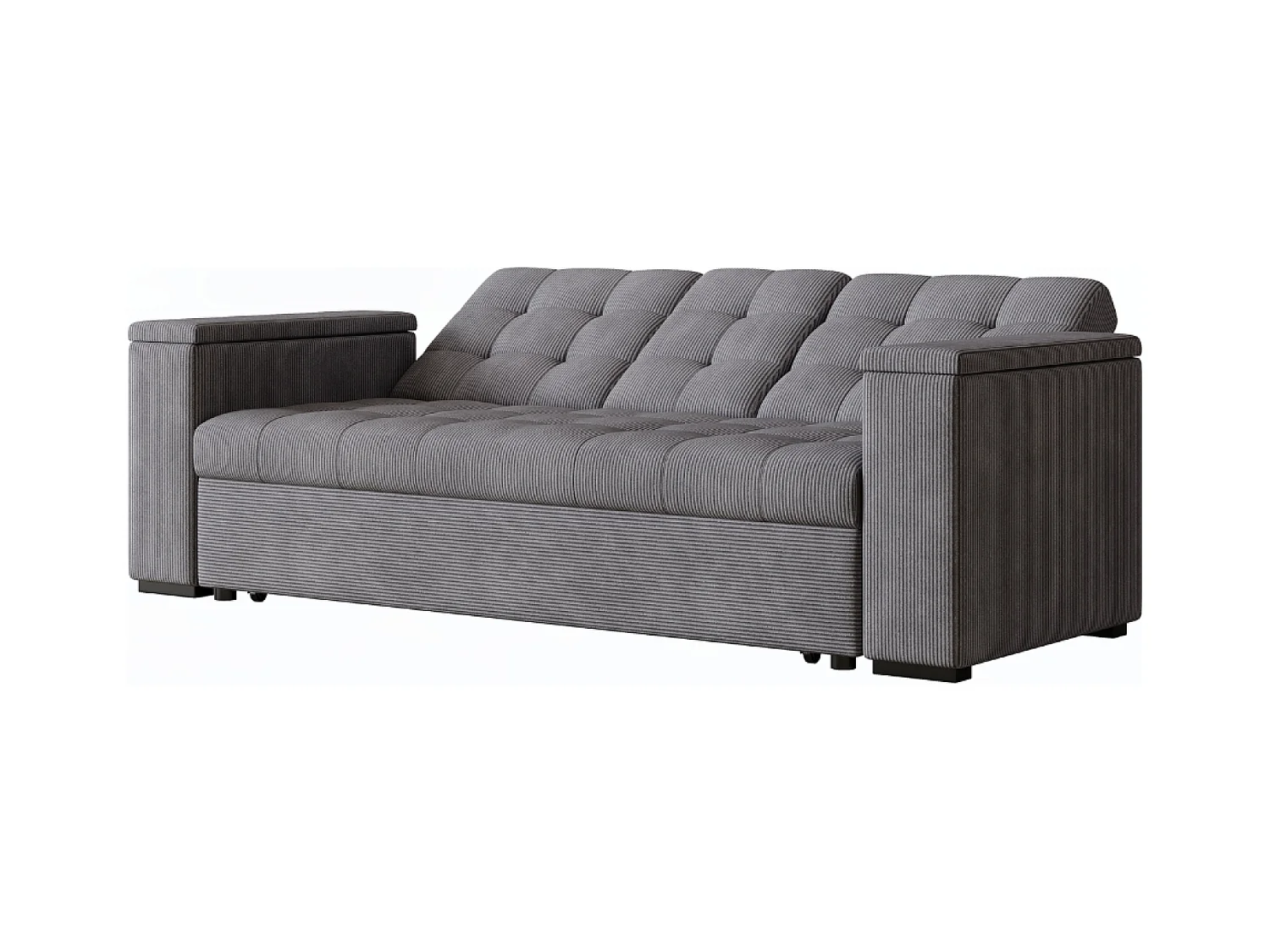 Graues Bettsofa und Anreihsofa 3-Sitzer  aus Cord NOHO