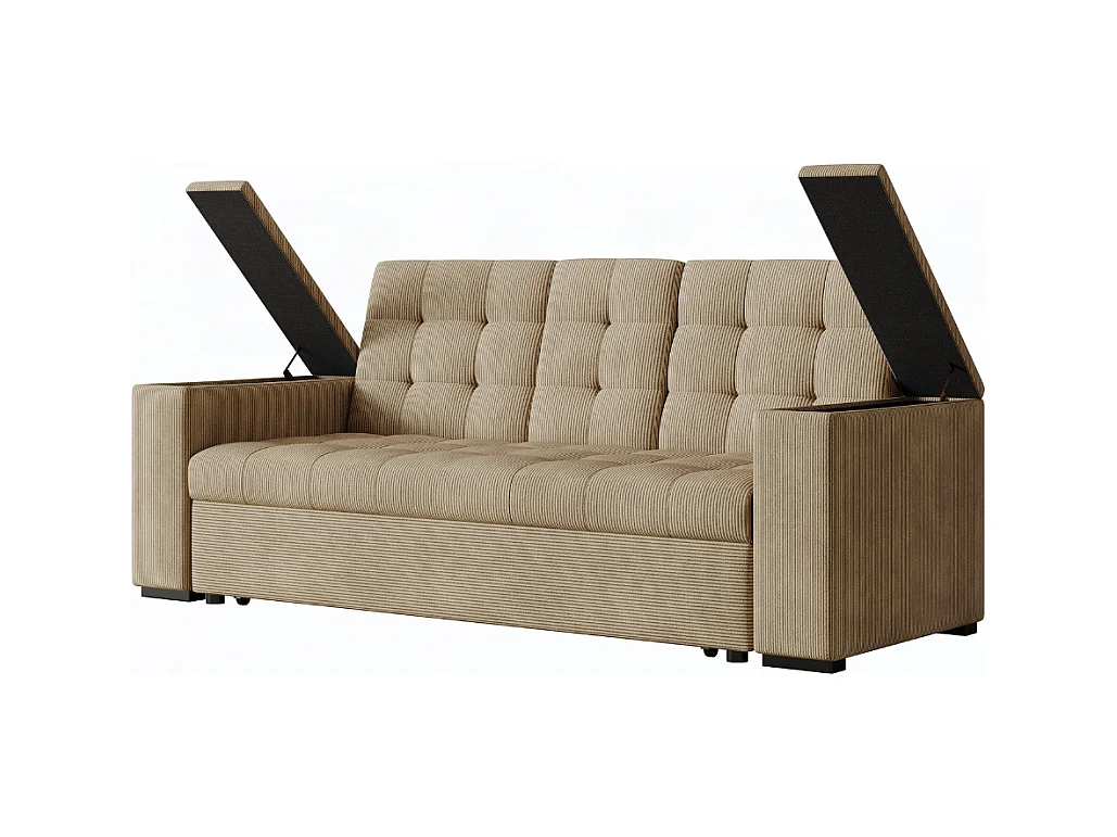 Umbau- und Anreihsofa 3-Sitzer aus Cord in Beige NOHO
