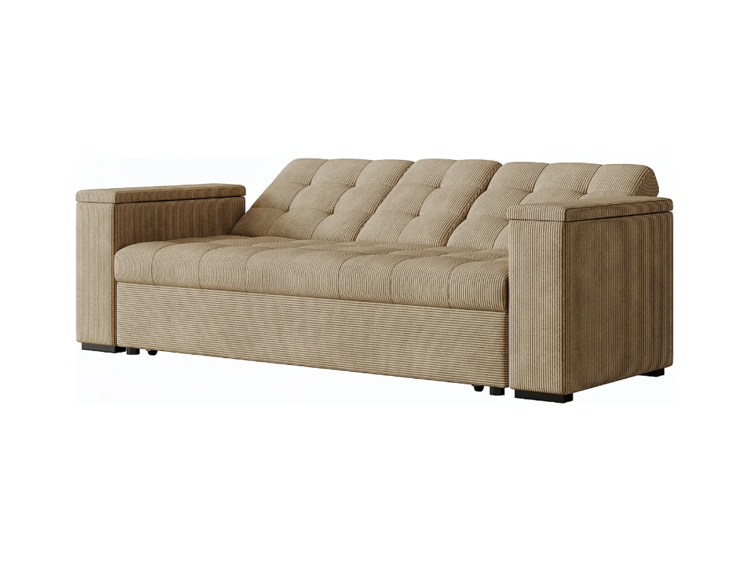Umbau- und Anreihsofa 3-Sitzer aus Cord in Beige NOHO