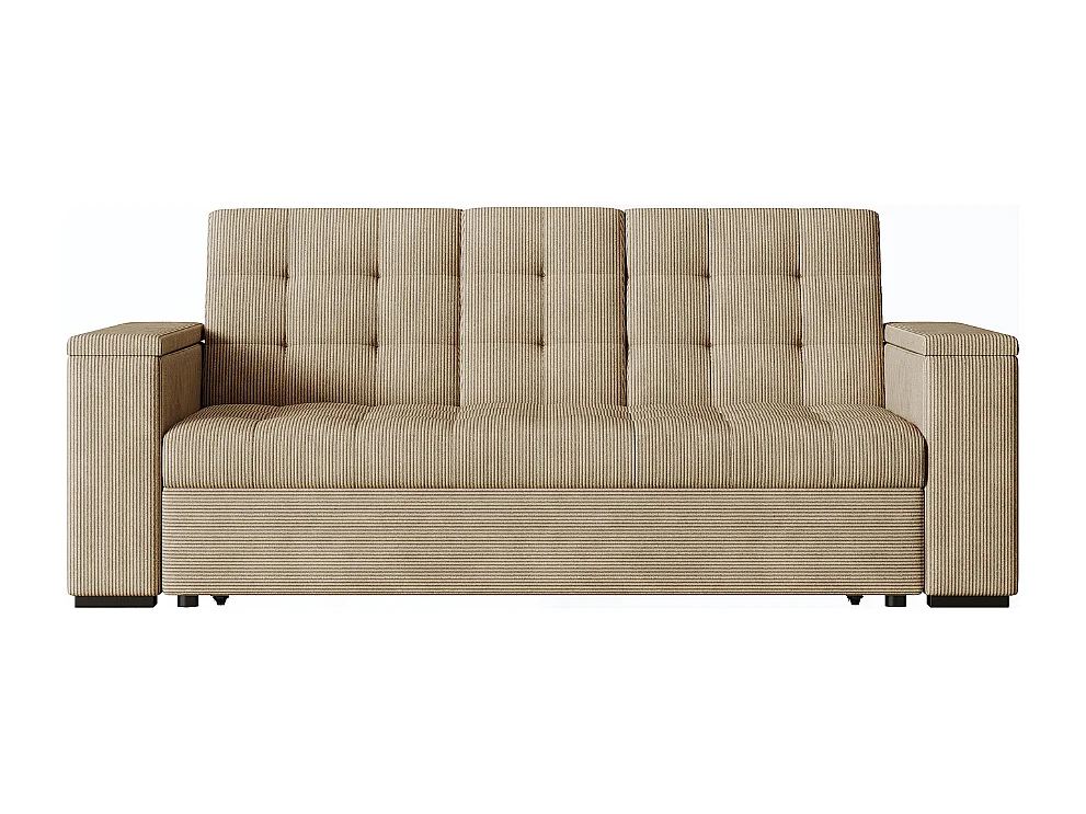 Modulaire Slaapbank voor 3 Personen in Beige Ribfluweel NOHO