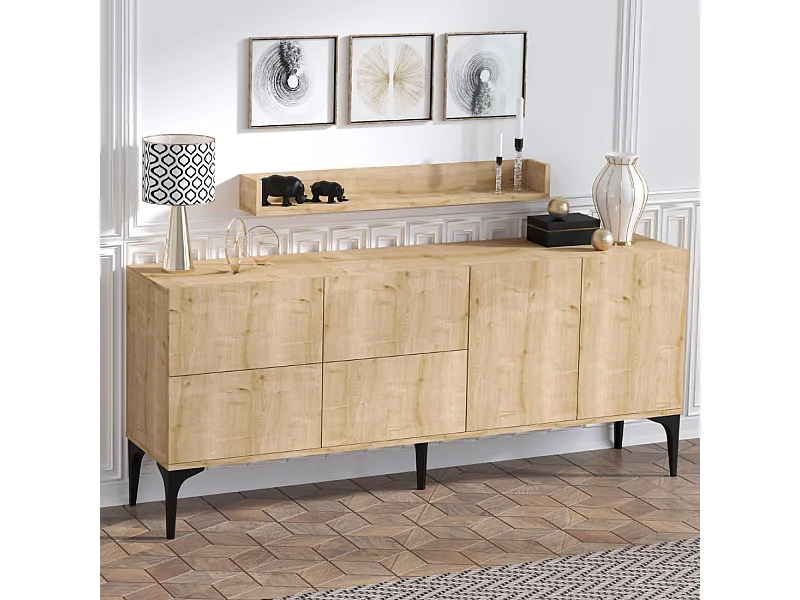 Ensemble buffet et étagère murale ASSEN