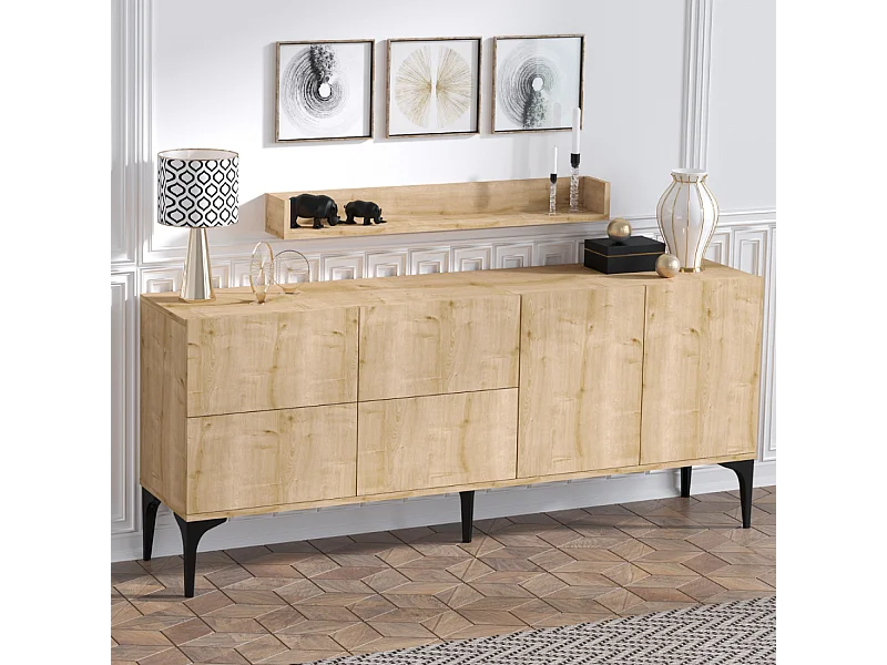 Aparador y estantería de pared ASSEN