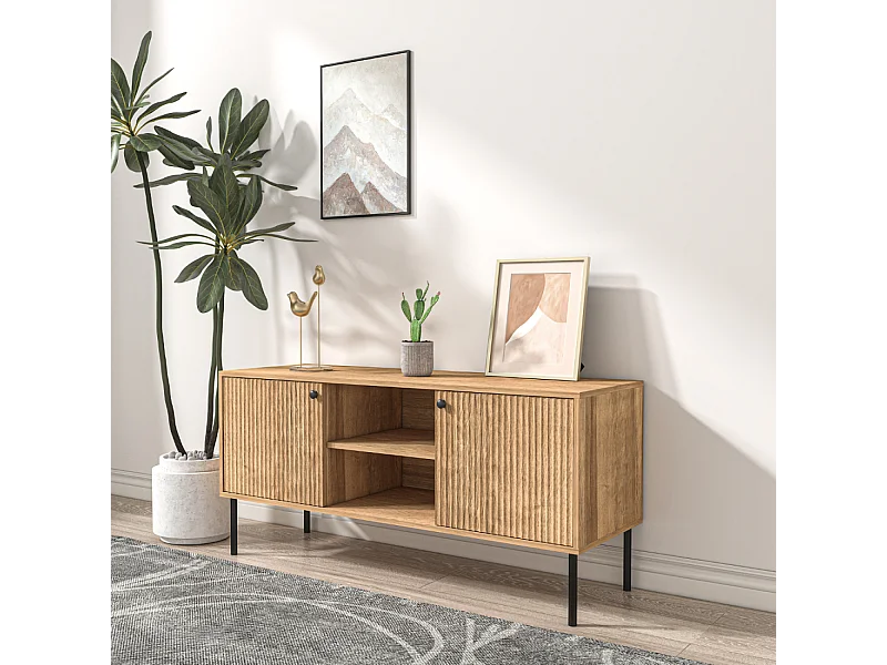 Hedendaagse houten buffetkast met 2 deuren en 2 vakken