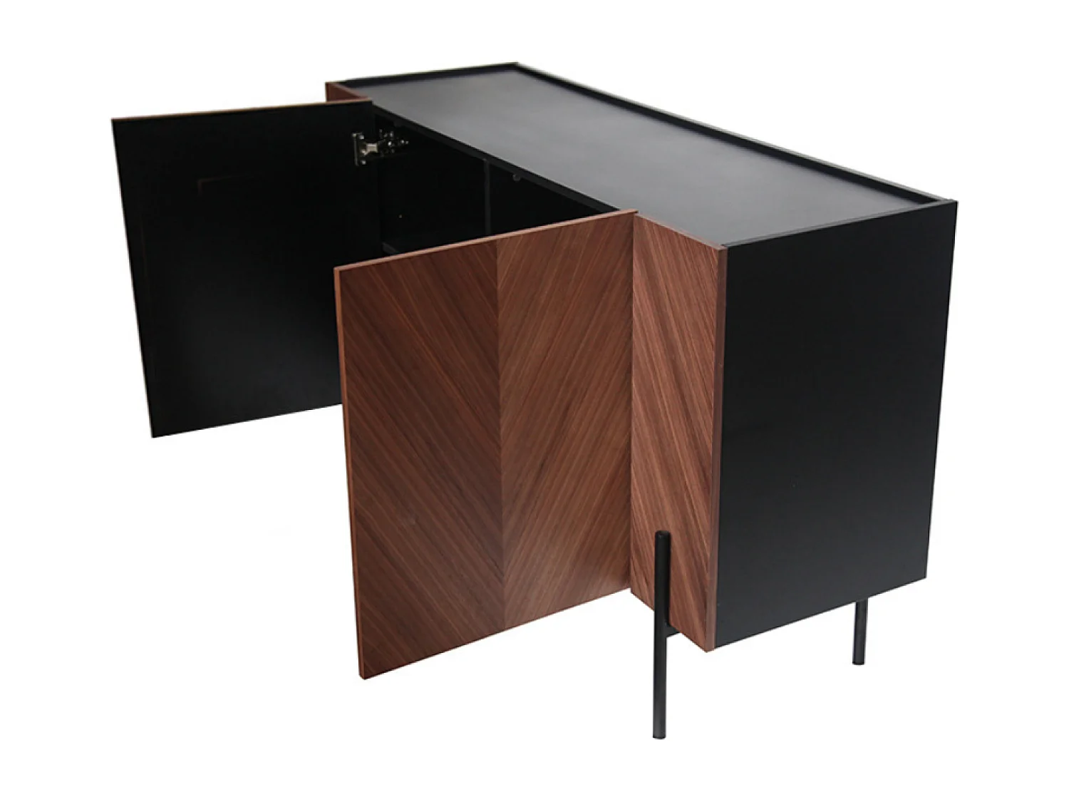 Vintage Notenhouten Buffet 120cm met Opbergruimte - Retro en Elegant