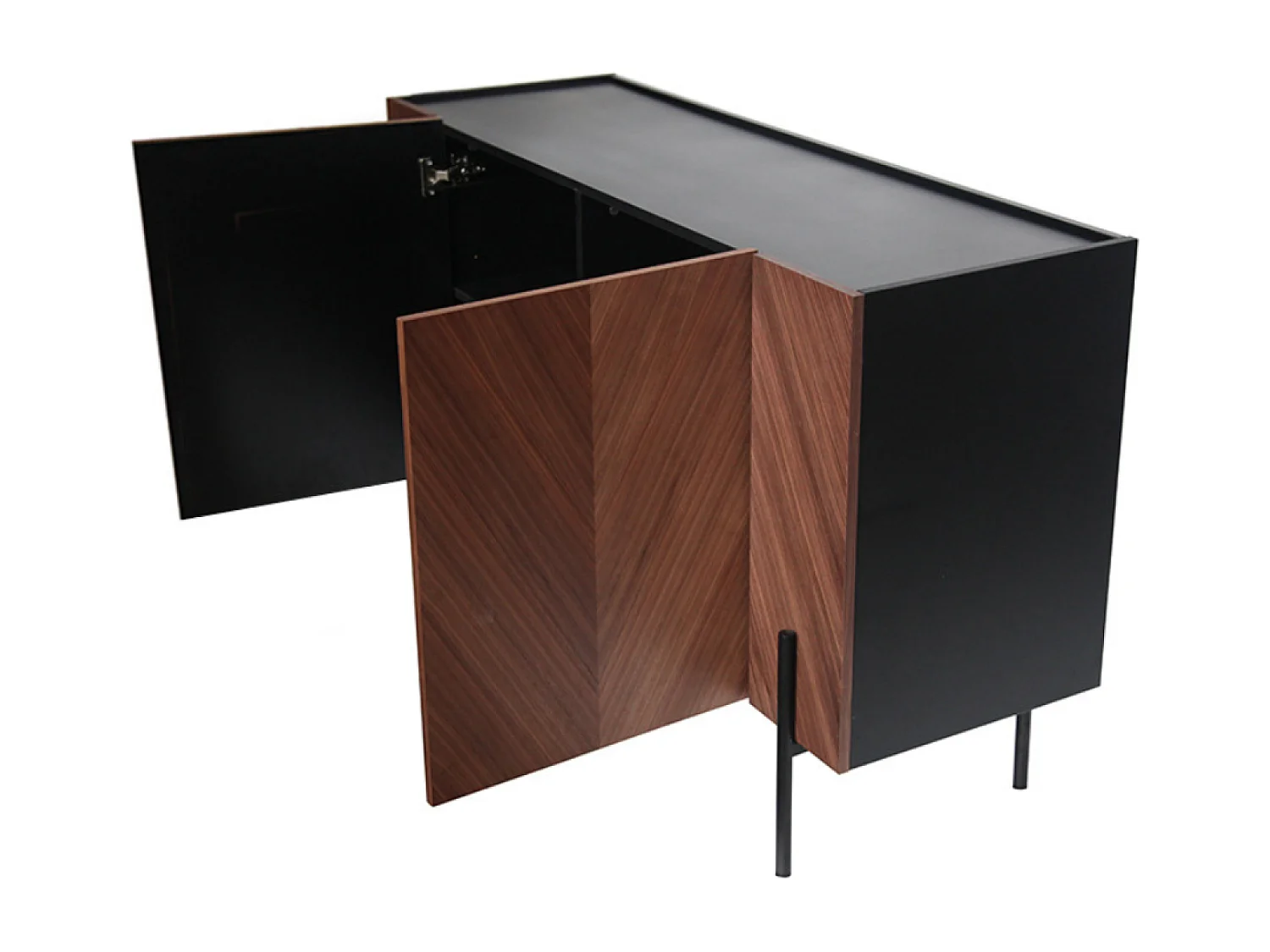 Vintage Notenhouten Buffet 120cm met Opbergruimte - Retro en Elegant