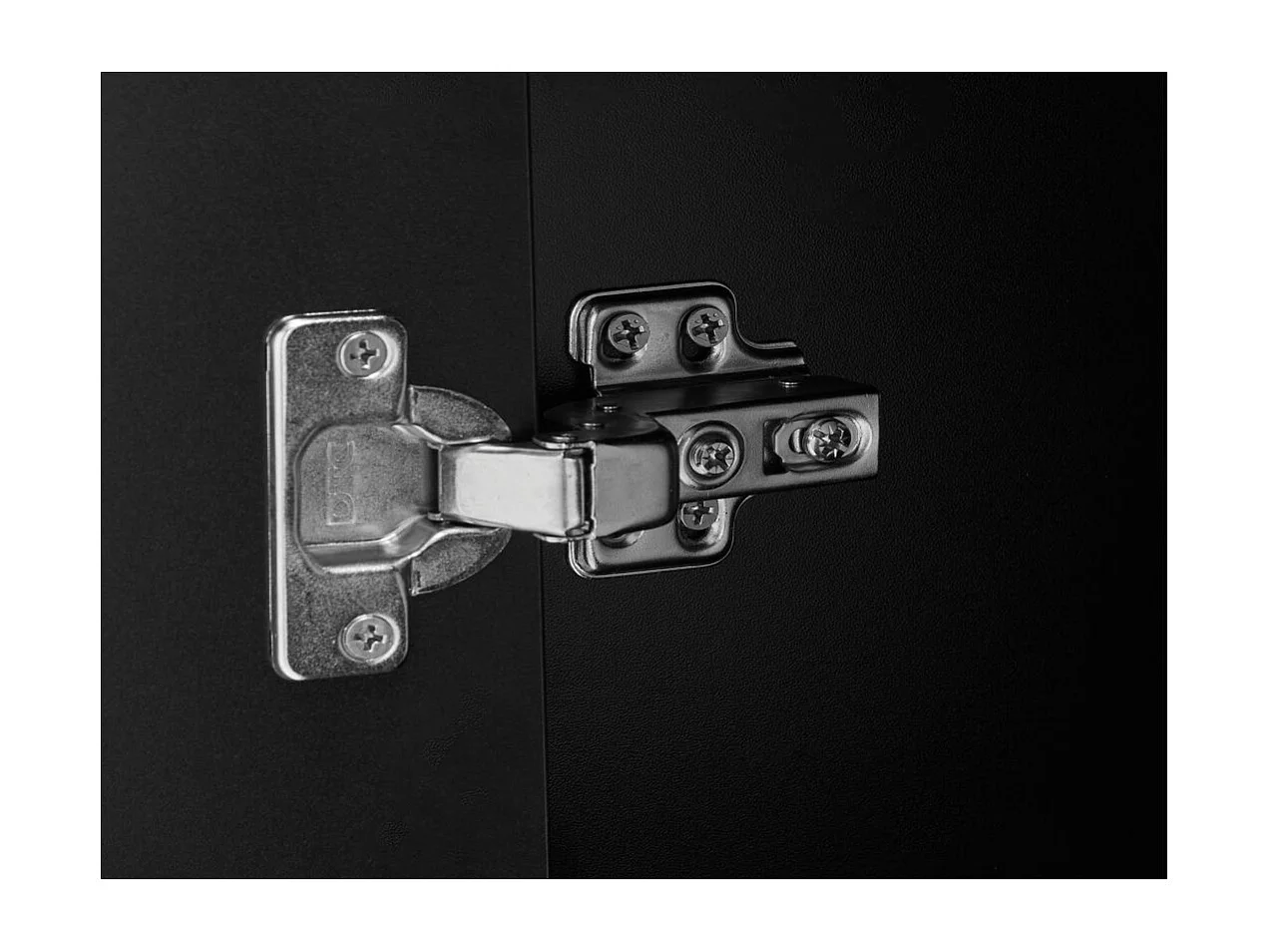 Buffet 2 portes et 1 tiroir PAYTON à lattes noir - 150x40 cm