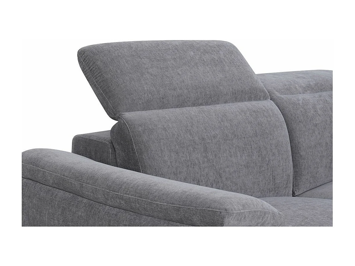 Canapé d'angle droit de relaxation électrique Shelby avec 1 assise relax - Gris - L275 x P176 x H80cm - Loungitude