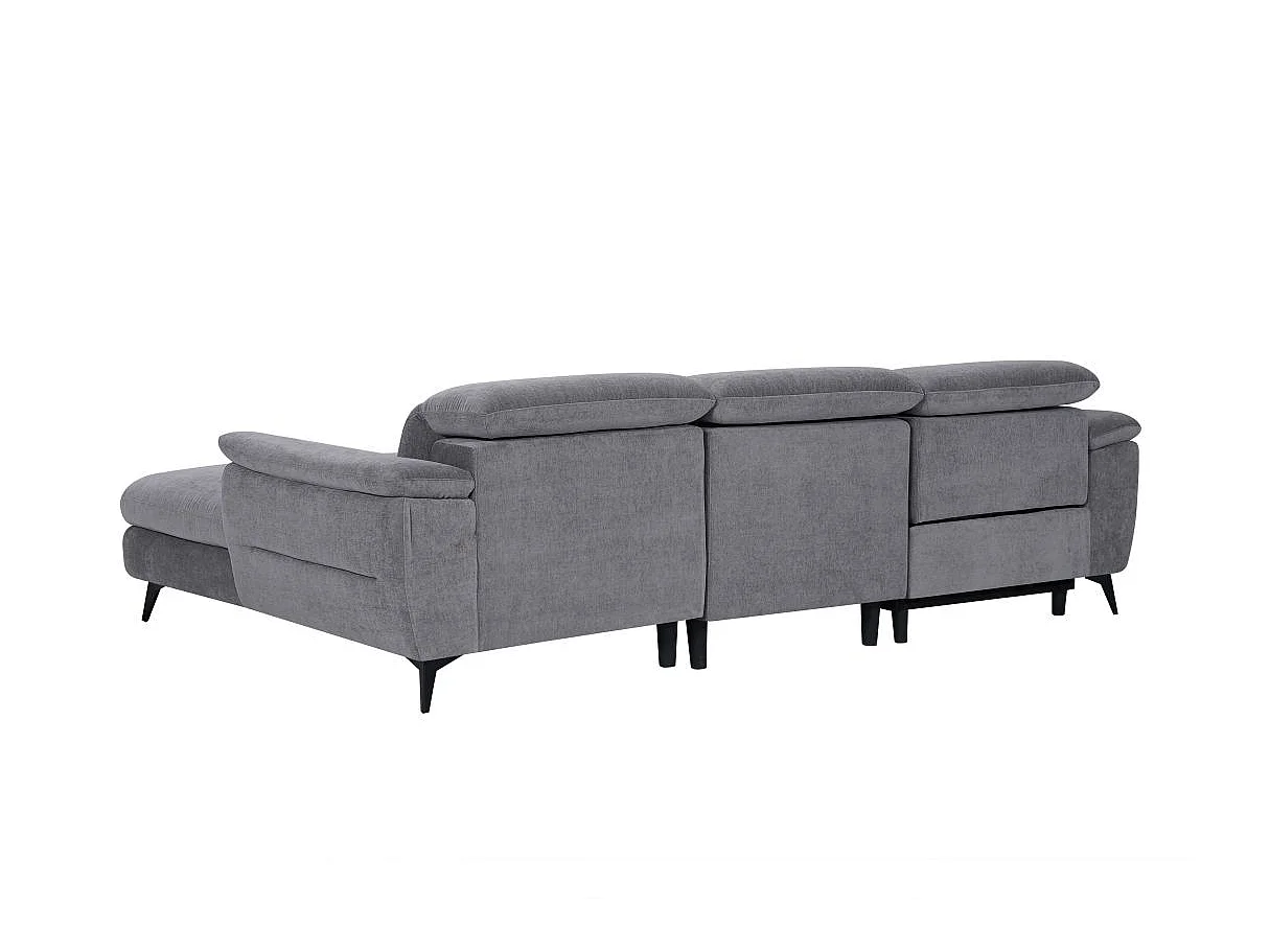 Canapé d'angle relax 4 places en tissu gris SHELBY 275x176x80 cm