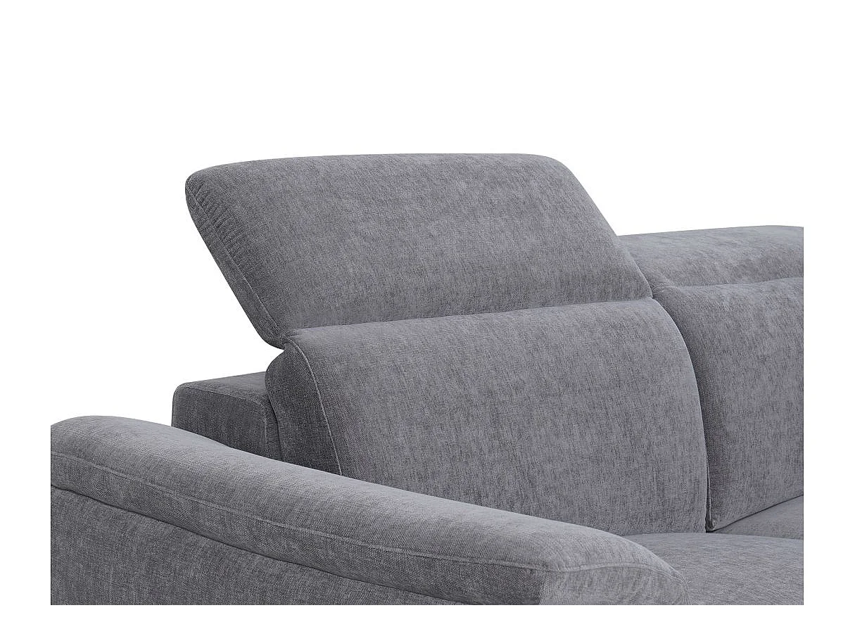 Canapé d'angle relax 4 places en tissu gris SHELBY 275x176x80 cm