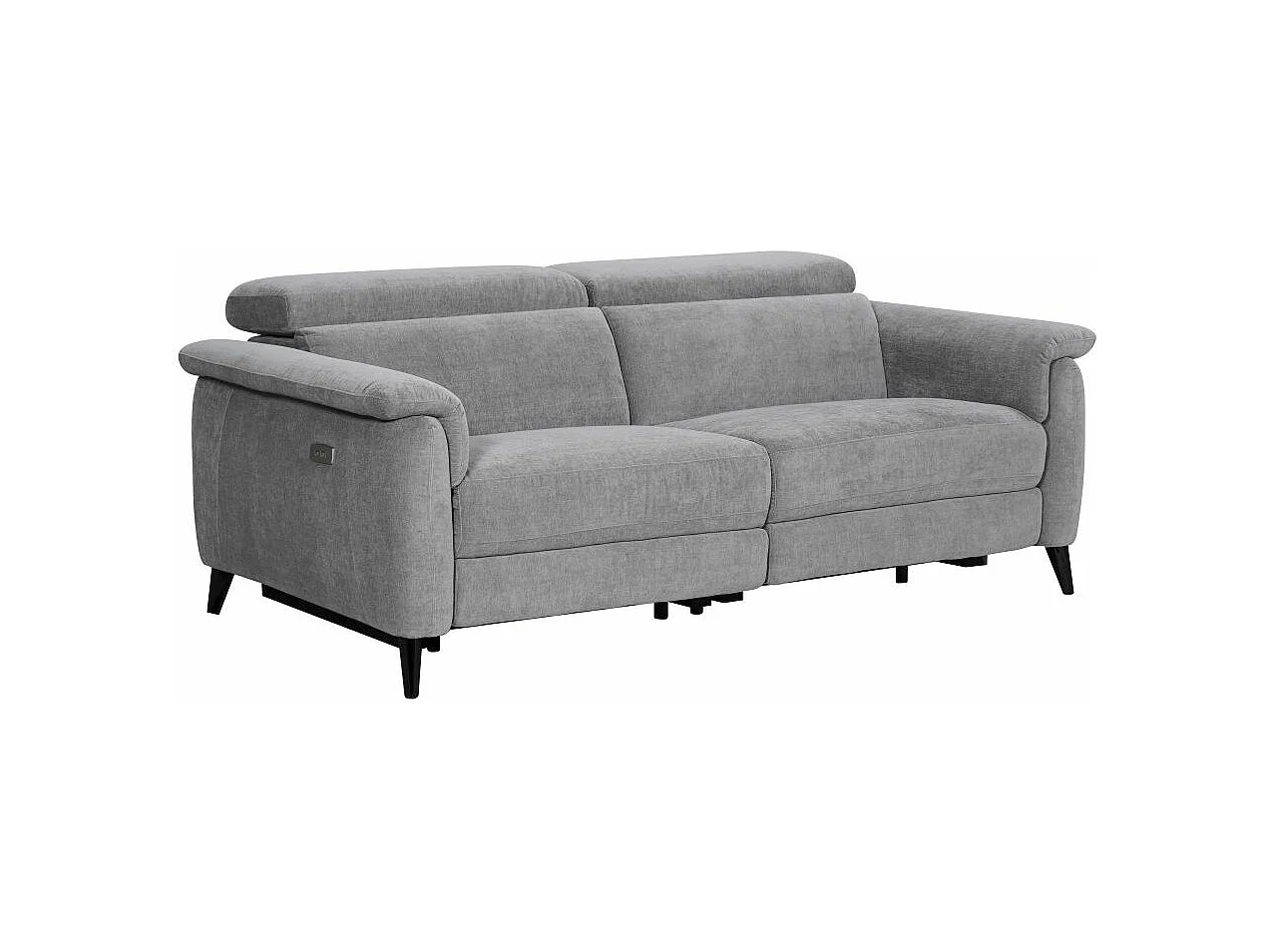 Canapé de relaxation électrique 3 places Olmia en tissu - Gris - L195 x P104 x H73cm - Loungitude