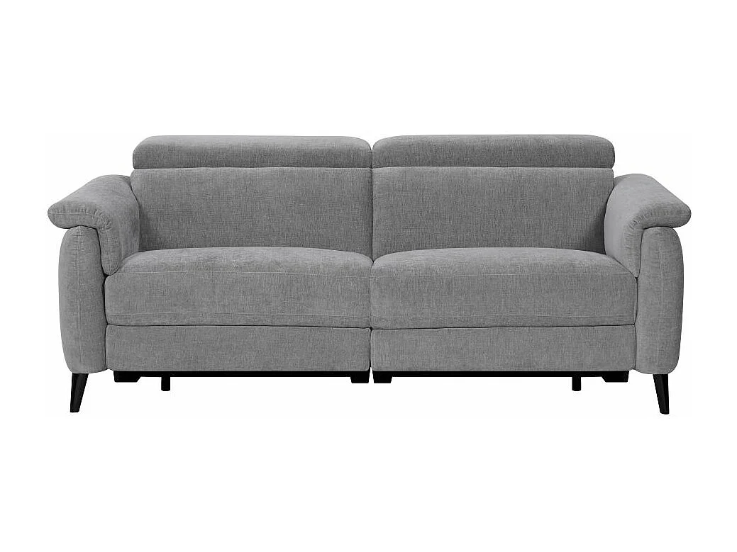 Canapé de relaxation électrique 3 places Olmia en tissu - Gris - L195 x P104 x H73cm - Loungitude