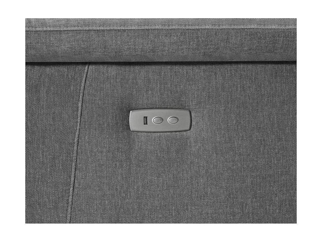 Canapé de relaxation électrique 3 places Olmia en tissu - Gris - L195 x P104 x H73cm - Loungitude