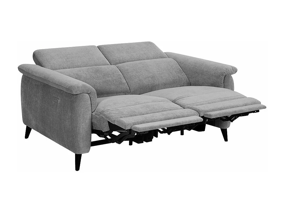 Canapé de relaxation électrique 2 places Olmia en tissu - Gris - L160 x P104 x H73cm - Loungitude