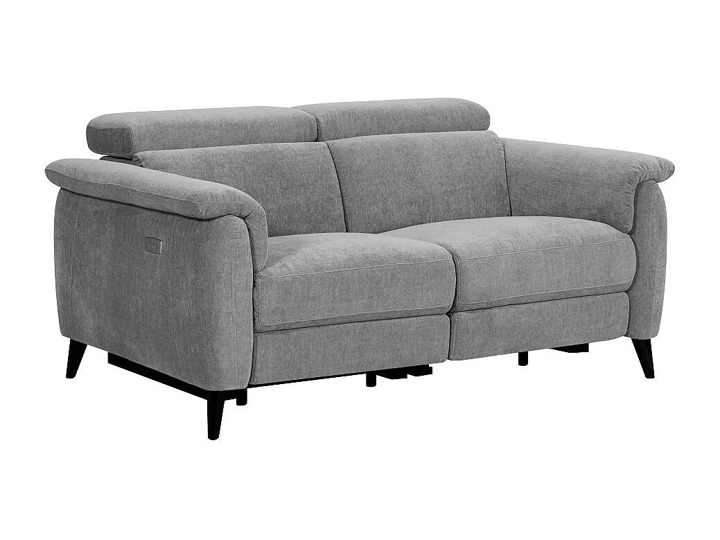Canapé de relaxation électrique 2 places Olmia en tissu - Gris - L160 x P104 x H73cm - Loungitude