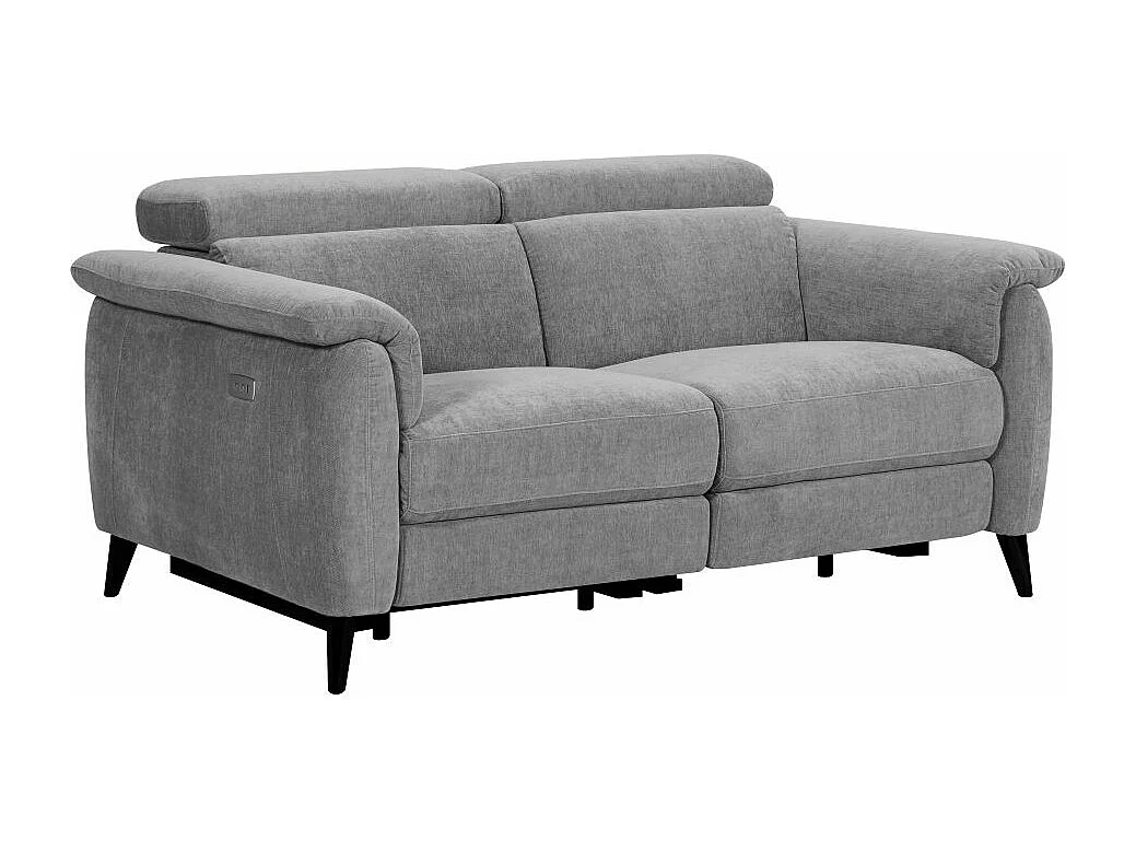 Canapé de relaxation électrique 2 places Olmia en tissu - Gris - L160 x P104 x H73cm - Loungitude