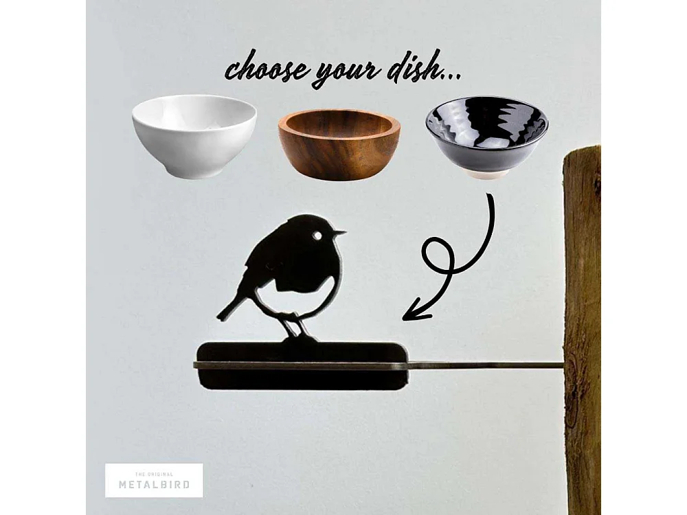 Support pour bol mangeoire en acier corten Bird