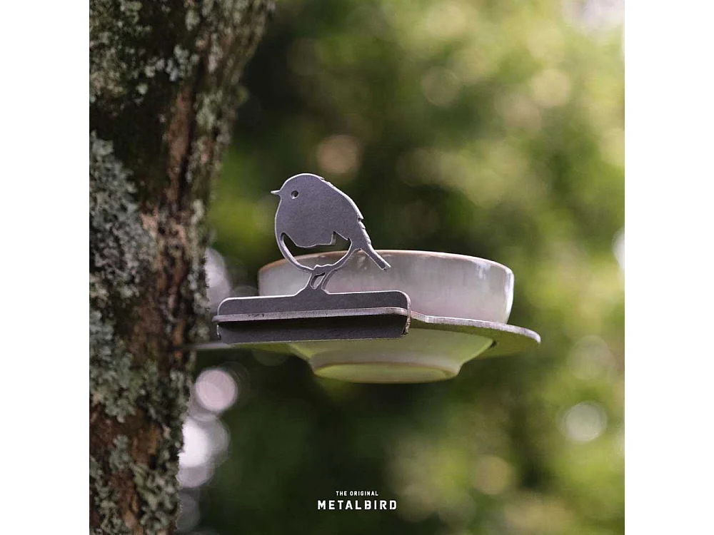 Support pour bol mangeoire en acier corten Bird