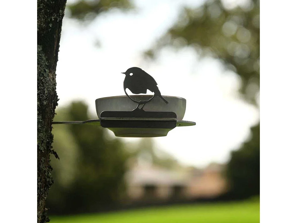 Support pour bol mangeoire en acier corten Bird