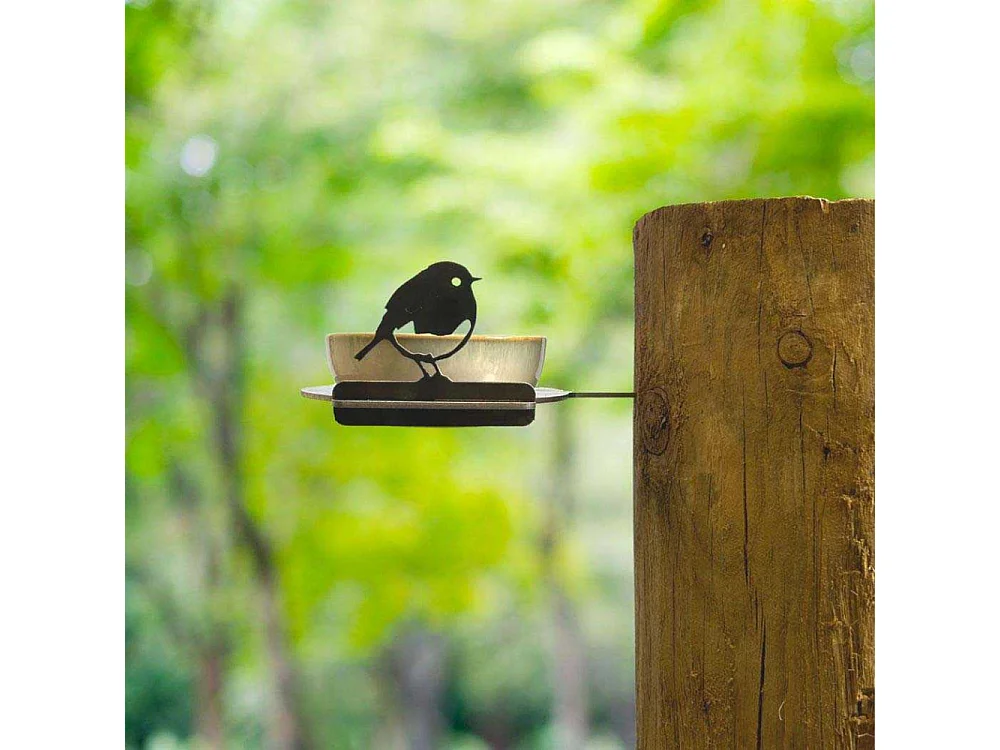 Support pour bol mangeoire en acier corten Bird