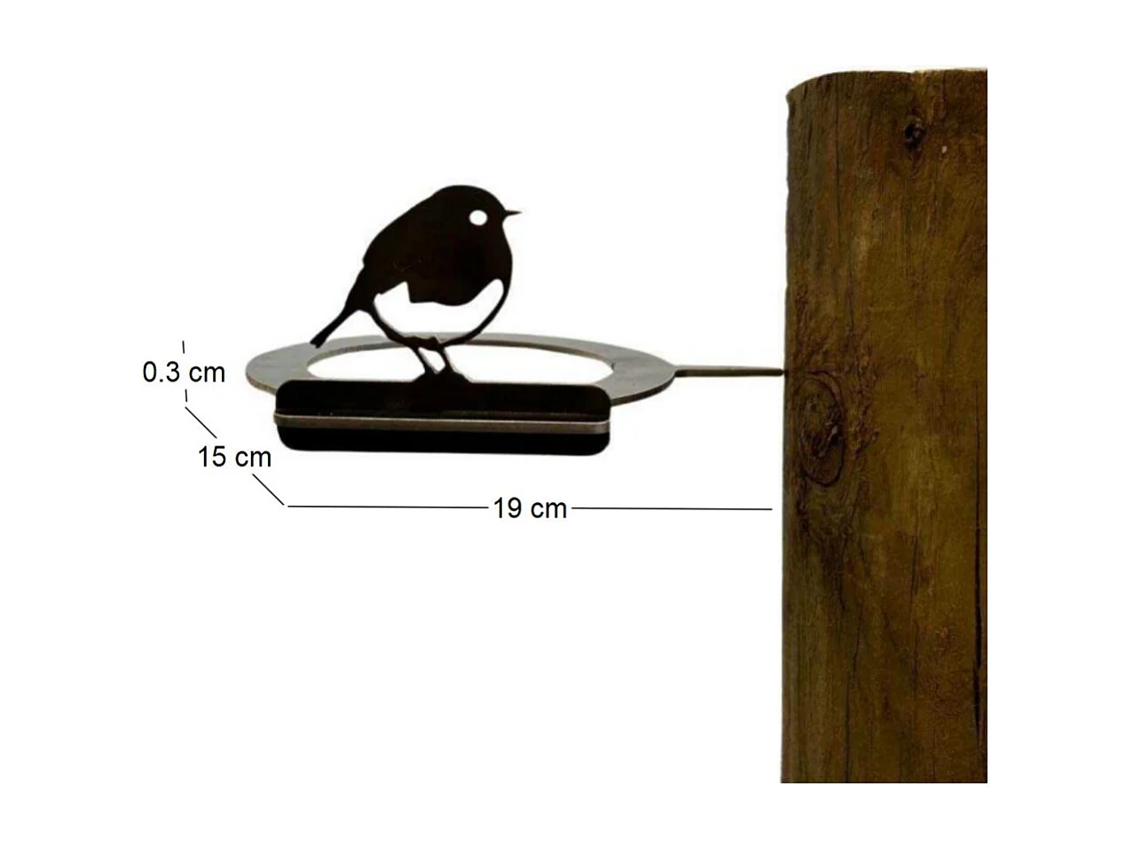 Support pour bol mangeoire en acier corten Bird