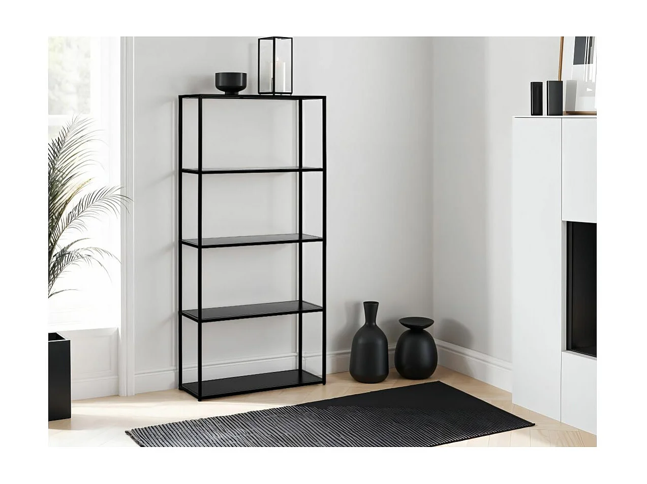 Etagère FILAR en métal - 75 x 27 x 154 cm - Noir