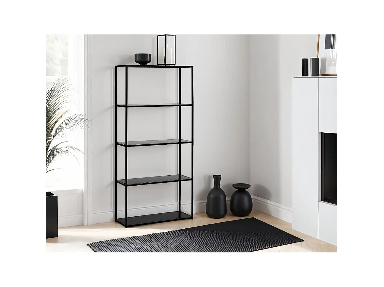 Etagère FILAR en métal - 75 x 27 x 154 cm - Noir