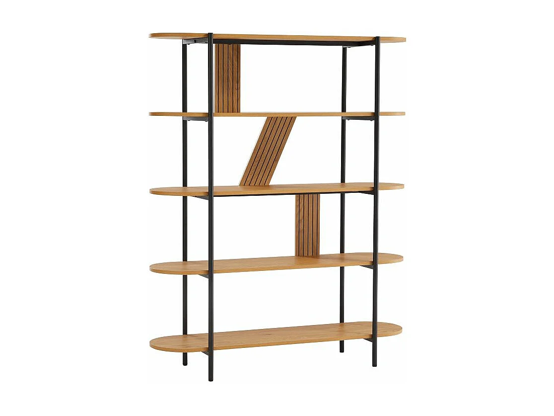 Etagère BRODIE avec finition chêne et pieds métal noirs - 120x35cm - Bois