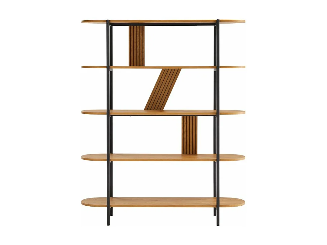 Etagère BRODIE avec finition chêne et pieds métal noirs - 120x35cm - Bois