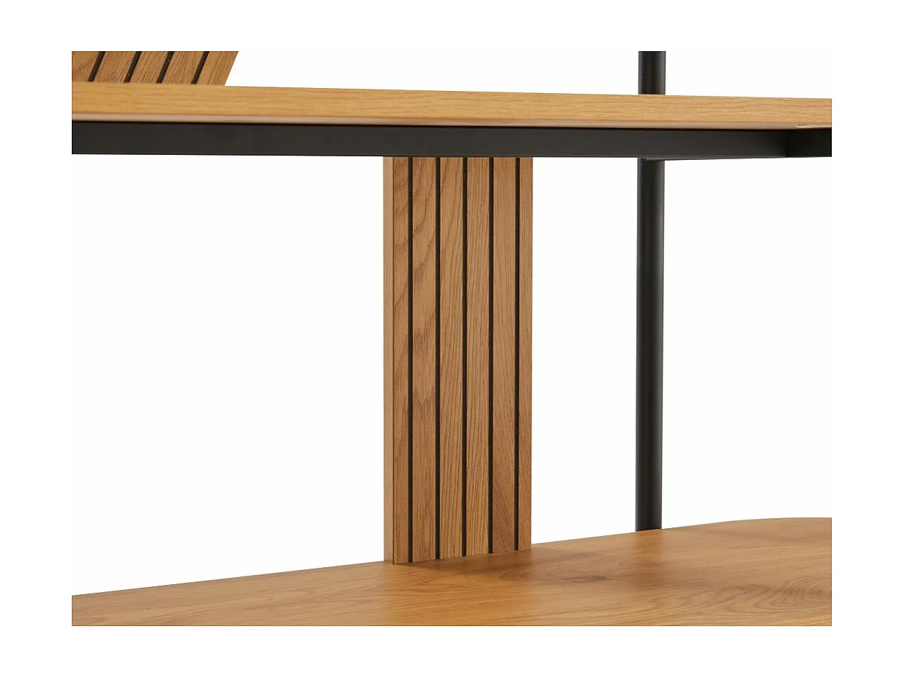 Etagère BRODIE avec finition chêne et pieds métal noirs - 120x35cm - Bois