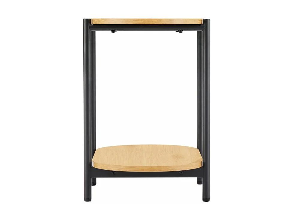 Table d'appoint BRODIE avec finition chêne et pieds métal noirs - 60x34 cm - Bois