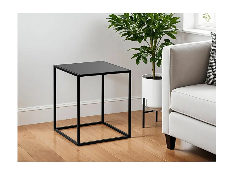 Table d'appoint FILAR carré en métal - 45x45 cm - Noir