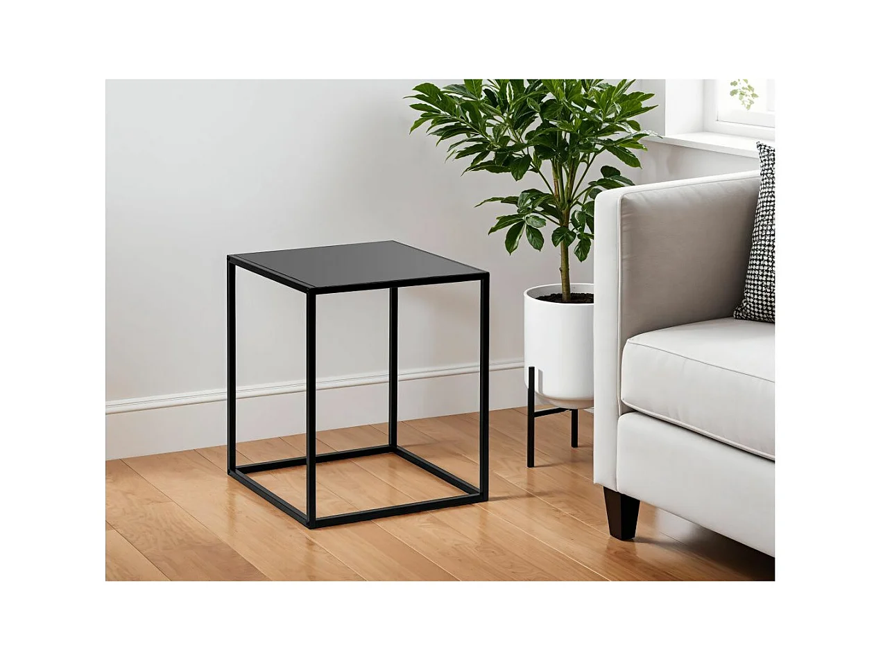 Table d'appoint FILAR carré en métal - 45x45 cm - Noir