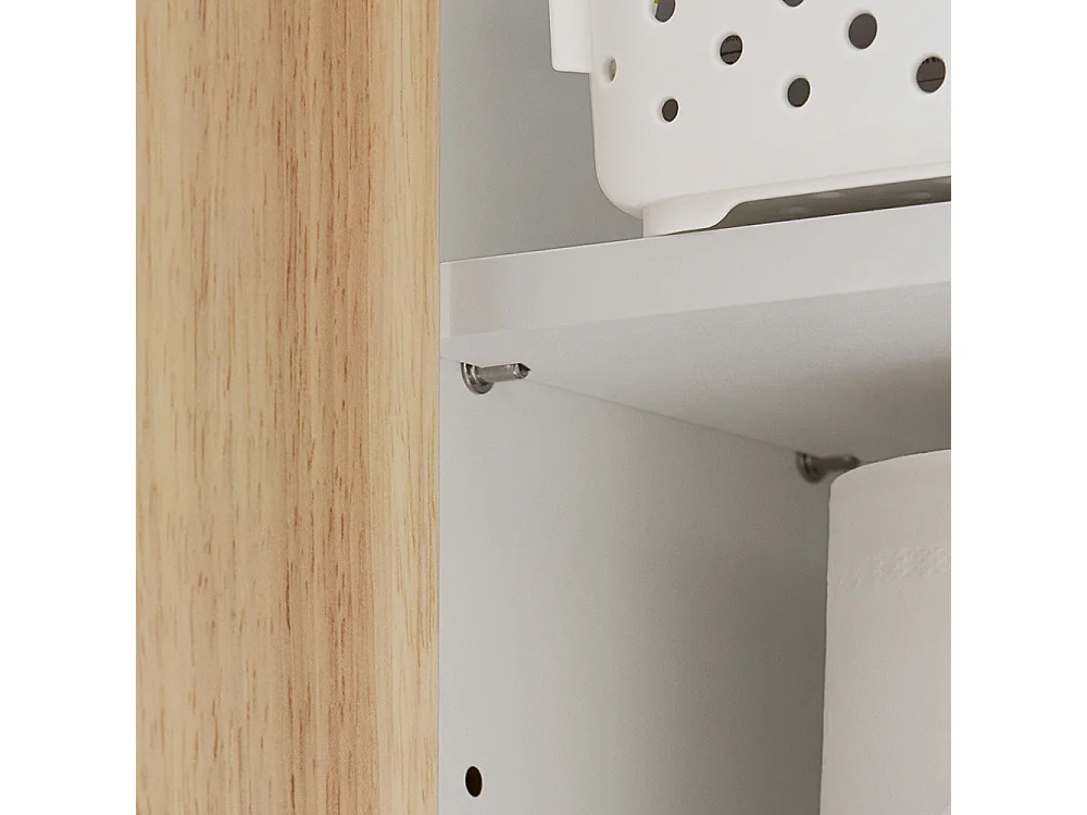 Armario de Pared para Baño Armario de Almacenamiento con 2 Puertas y 2 Compartimentos Abierto Blanco 68 x 20 x 48 cm BZR144-WN SoBuy ES