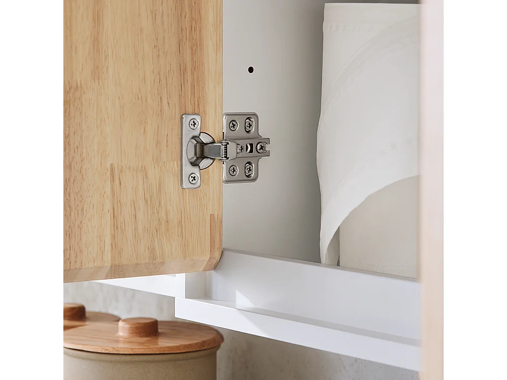 Armario de Pared para Baño Armario de Almacenamiento con 2 Puertas y 2 Compartimentos Abierto Blanco 68 x 20 x 48 cm BZR144-WN SoBuy ES