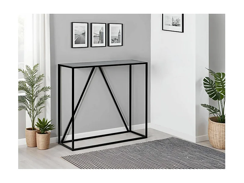 Console FILAR en métal noir - 90x30 cm