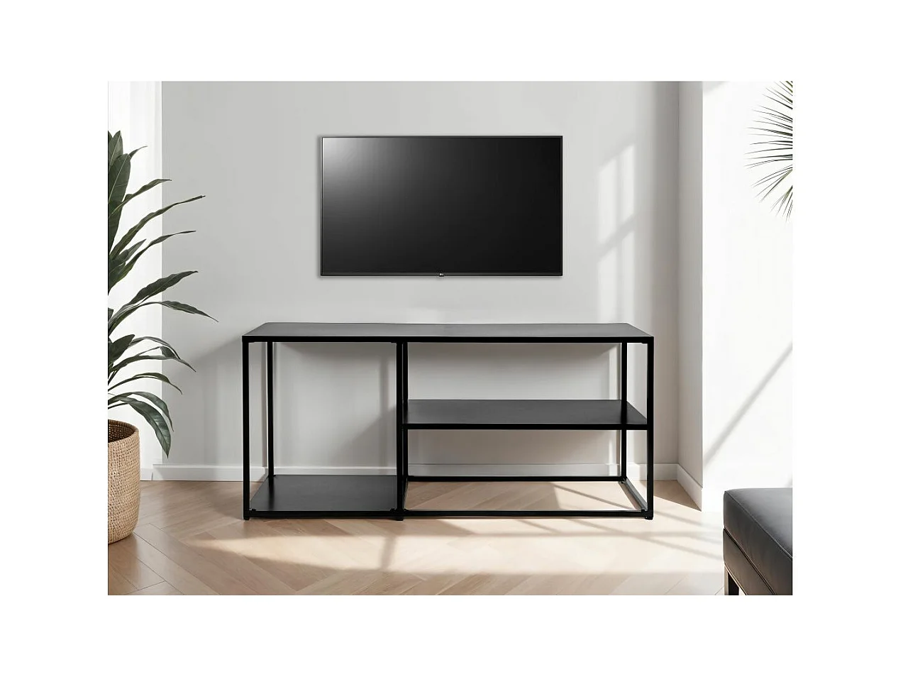 Meuble TV FILAR en métal - 112x50 cm - Noir