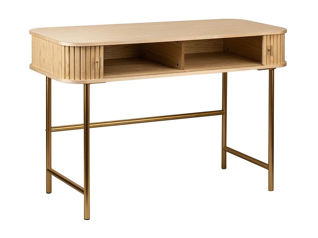 Bureau GOYA en bois et laiton - 120x50 cm