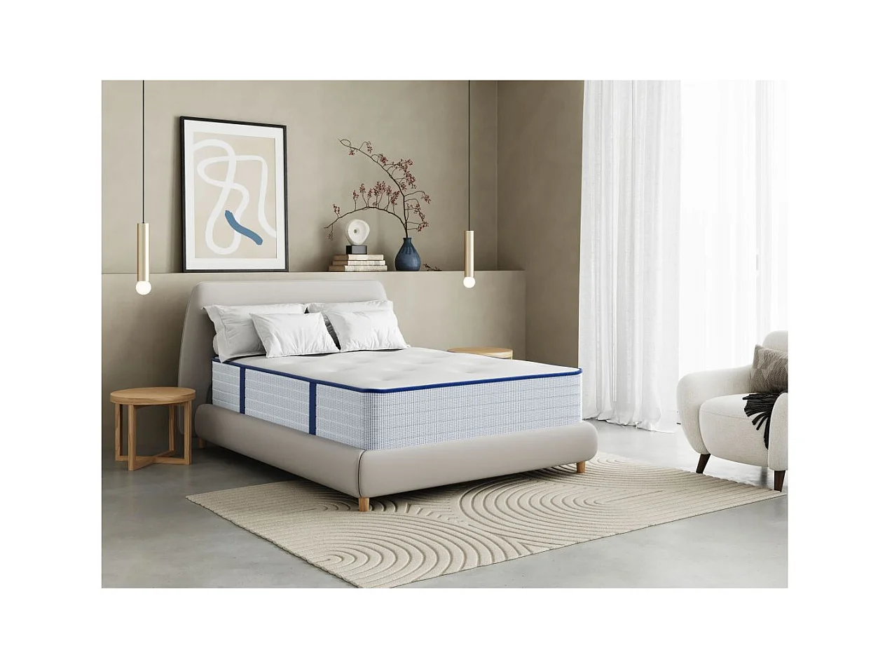 Matelas à mémoire de forme HANSEN + ressorts ensachés - 33cm d'épaisseur - 160 x 200cm