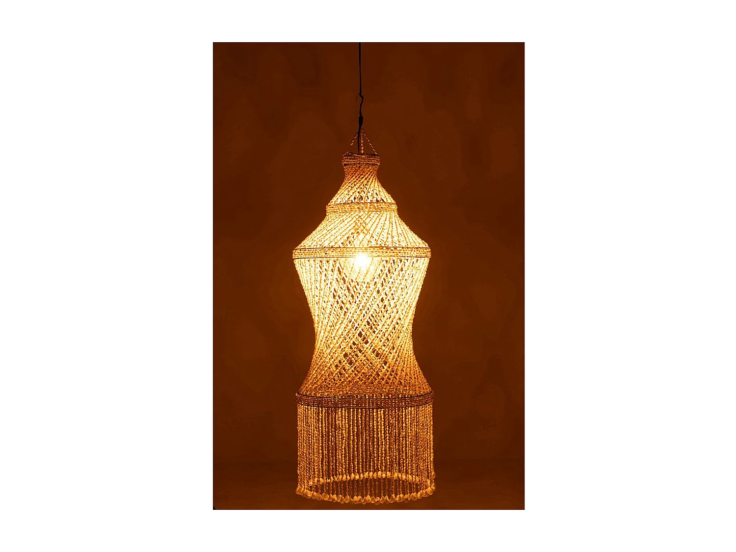 Lampe Suspension Coquillage "Lisa" 128cm Naturel
