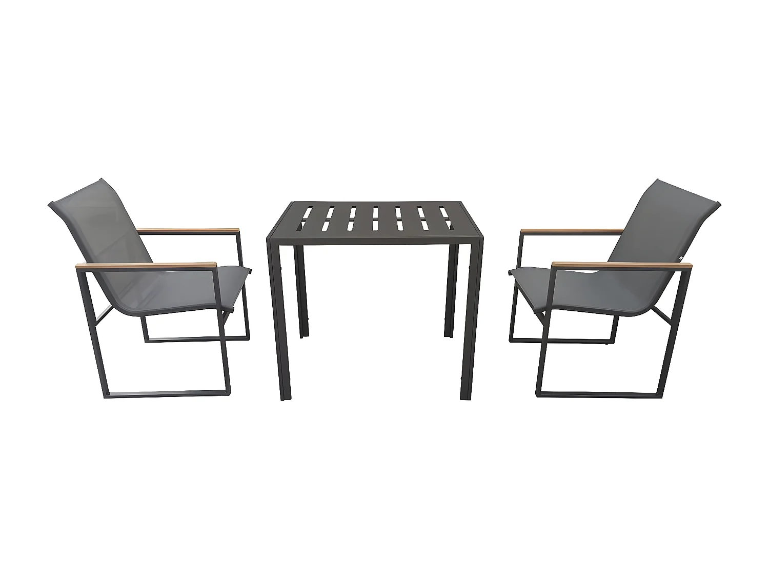 Móveis de jardim para varanda "Liam" - 2 lugares - Marrom/Cinza