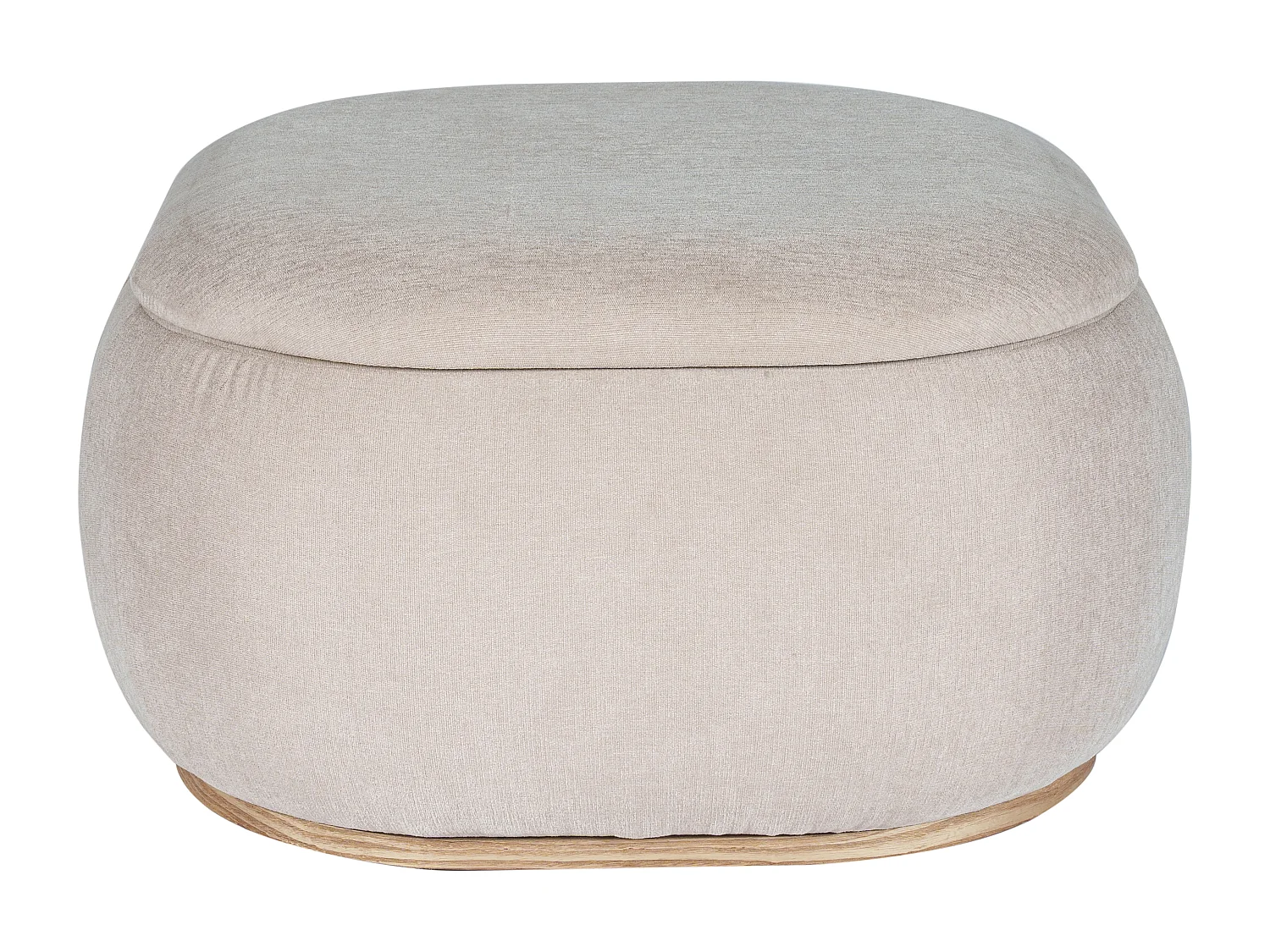 Pouf coffre de rangement en tissu texturé beige TINETIA