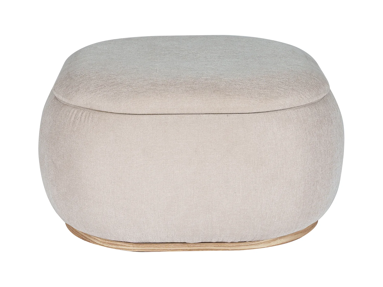 Puf arcón de tela texturizada beige TINETIA