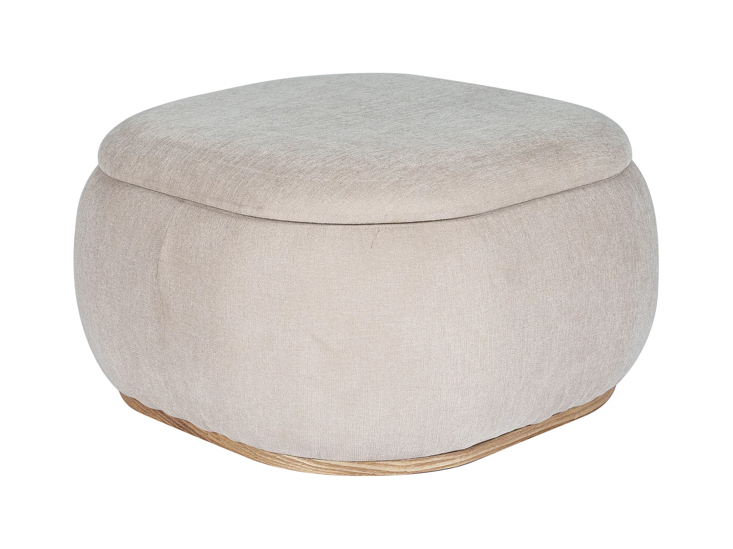 Puf arcón de tela texturizada beige TINETIA