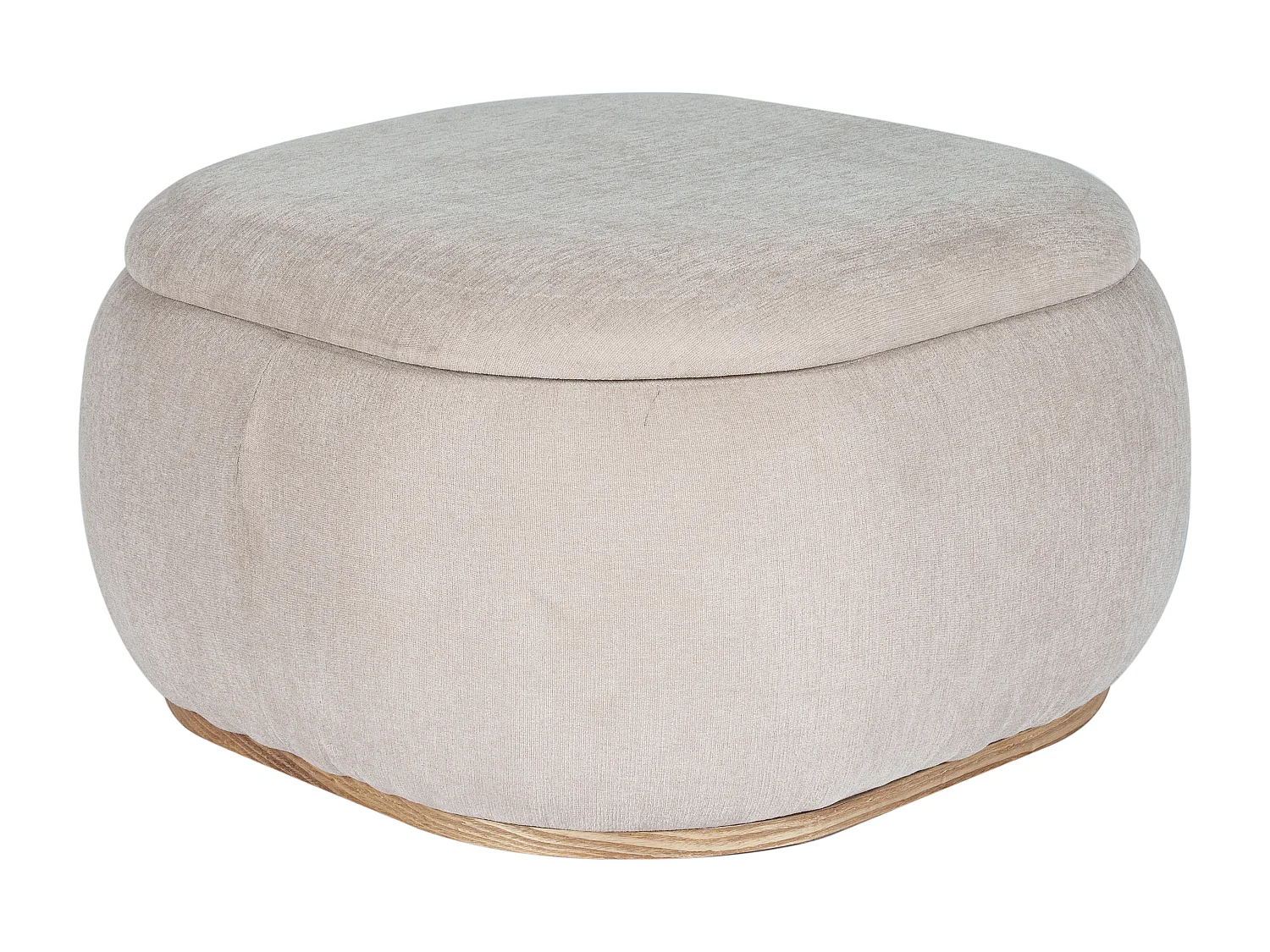 Poef met opbergruimte van beige stof met textuur TINETIA