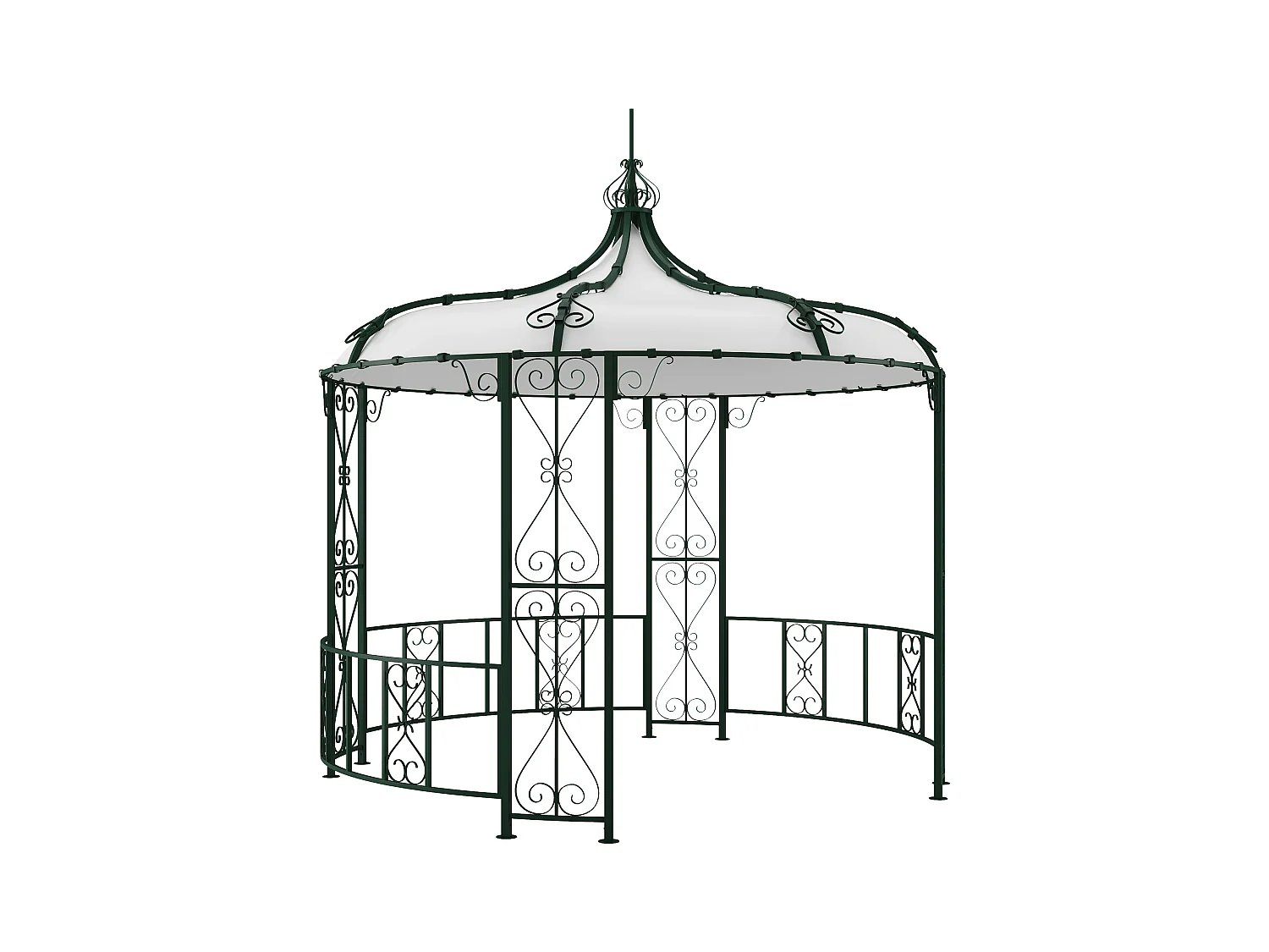 Gartenpavillon - Metall in Schmiedeeisen-Optik - 300 x 305 cm - Grün - TILCARA